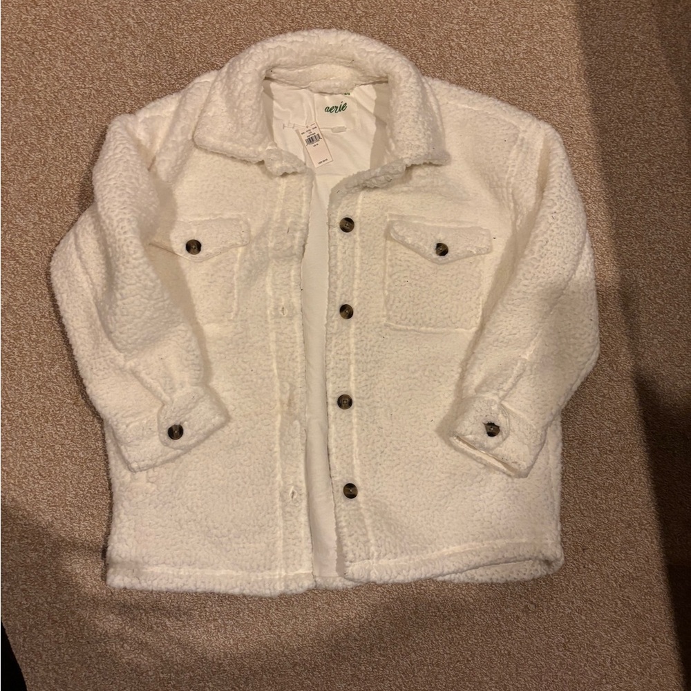 Aerie White Sherpa Jacket
